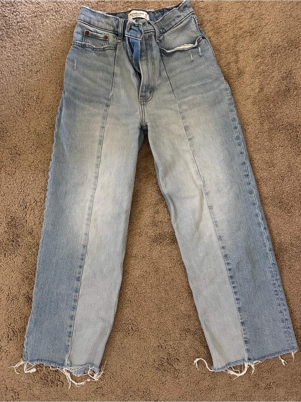 Abercrombie & Fitch Light Blue Two-Tone Denim Jeans